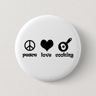 Vrede liefdeskoken! ronde button 5,7 cm