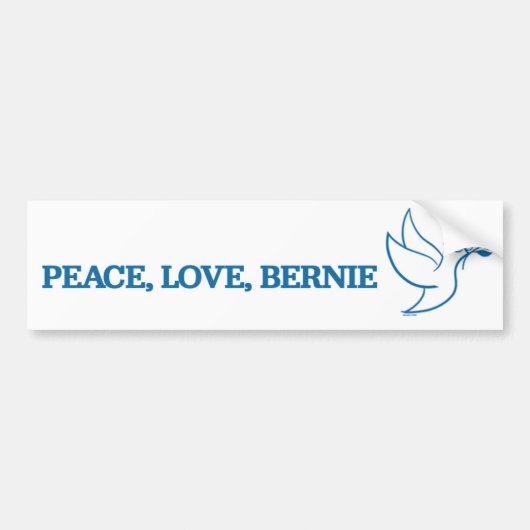 Vrede. Liefs. Bernie. Bumpersticker (Voorkant)