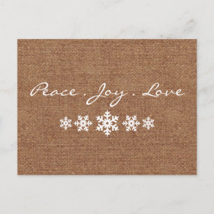 Vrede. Liefs. Joy - Snowflake Vakantie Groeten Feestdagenkaart