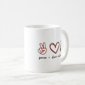 Vrede. Liefs. Klimmers Tshirt Koffiemok (Voorkant rechts)