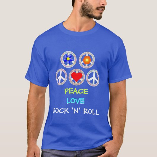 VREDE, LOVE, ROCK 'N' ROLL T-Shirt (Voorkant)