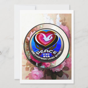 Vrede met de VS. Handgeschilderd... Platte Kaart