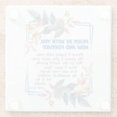 Vrede met jou glazen onderzetter (Achterkant)