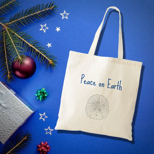 Vrede met kerstbeugels en dollazen op aarde tote bag