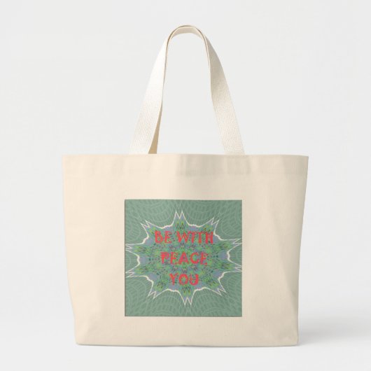 Vrede met u Inspirerend grafische tekst Grote Tote Bag (Voorkant)