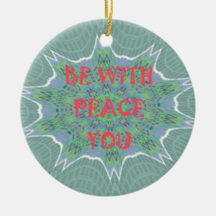Vrede met u Inspirerend grafische tekst Keramisch Ornament