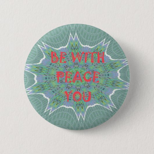 Vrede met u Inspirerend grafische tekst Ronde Button 5,7 Cm (Voorkant)