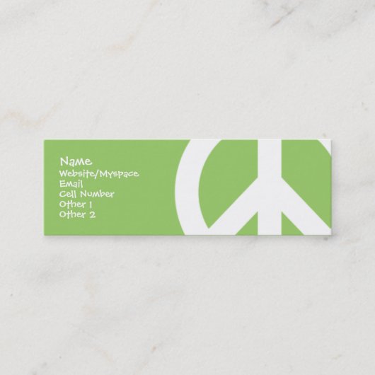 Vrede Mini Visitekaartje (Voorkant)