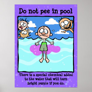 VREDE niet in het zwembad! Anti-pee campagne! Poster