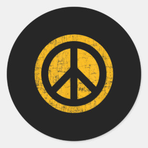 Vrede niet oorlog maken - Vrede Logo Ronde Sticker