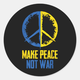 Vrede niet oorlog Oekraïne Oekraïense vlag Apparel Ronde Sticker