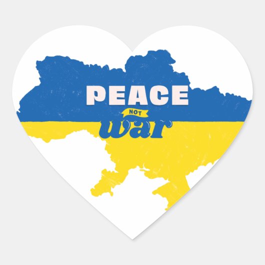 Vrede niet oorlogskaart hart sticker (Voorkant)