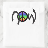 Vrede Nu met Regenboog Rechthoekige Sticker (Tas)