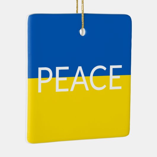 Vrede Oekraïne vlag blauw geel aangepaste tekst Keramisch Ornament (Rechts)
