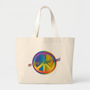 Vrede Om Shanti Grote Tote Bag