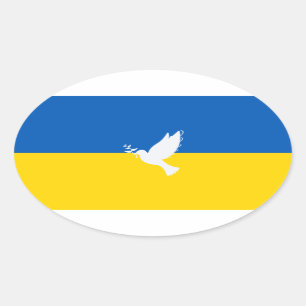 Vrede onder Oekraïense vlag Ovale Sticker