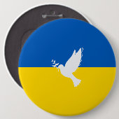 Vrede onder Oekraïense vlag Ronde Button 6,0 Cm (Voorkant /achterkant)