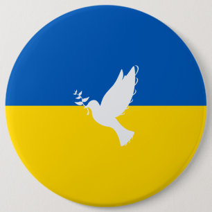 Vrede onder Oekraïense vlag Ronde Button 6,0 Cm