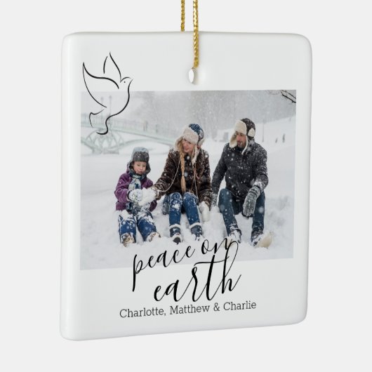 Vrede op aardduif Persoonlijke foto Keramisch Ornament (Rechts)