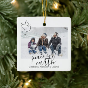 Vrede op aardduif Persoonlijke foto Keramisch Ornament