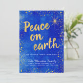 Vrede op Aarde 3 Foto Custom Christmas Feestdagenkaart (Staand voorkant)