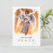 Vrede op aarde. Afro-Amerikaanse engel Feestdagenkaart (Staand voorkant)