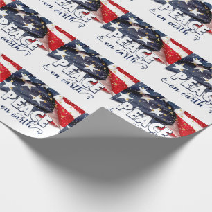Vrede op aarde Amerikaanse vlag Patriottische Kers Cadeaupapier