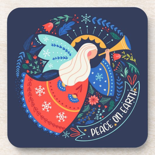 Vrede op aarde Angel Design Bier Onderzetter (Voorkant)