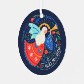 Vrede op aarde Angel Design Metalen Ornament (Voorkant links)