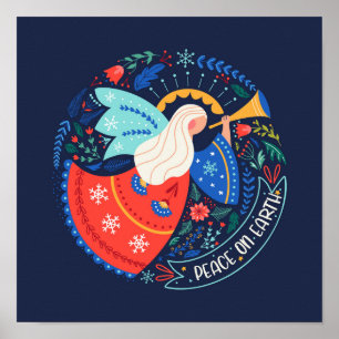 Vrede op aarde Angel Design Poster