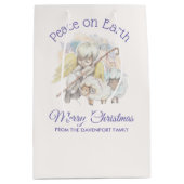 Vrede op Aarde Angel Shepherd met lammeren Medium Cadeauzakje (Voorkant)