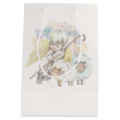 Vrede op Aarde Angel Shepherd met lammeren Medium Cadeauzakje (Achterkant)