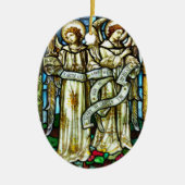 Vrede op aarde Angels kerstversiering Keramisch Ornament (Voorkant)