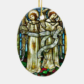 Vrede op aarde Angels kerstversiering Keramisch Ornament (Achterkant)