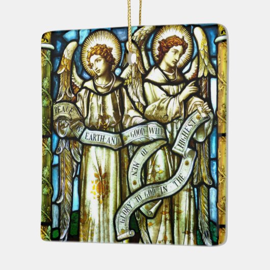Vrede op aarde Angels kerstversiering Keramisch Ornament (Links)