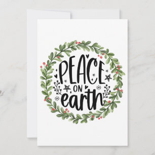 Vrede op aarde aquarel krans feestdagenkaart