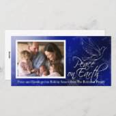 Vrede op aarde Blue Dove Kerstmis Feestdagenkaart (Voorkant / Achterkant)