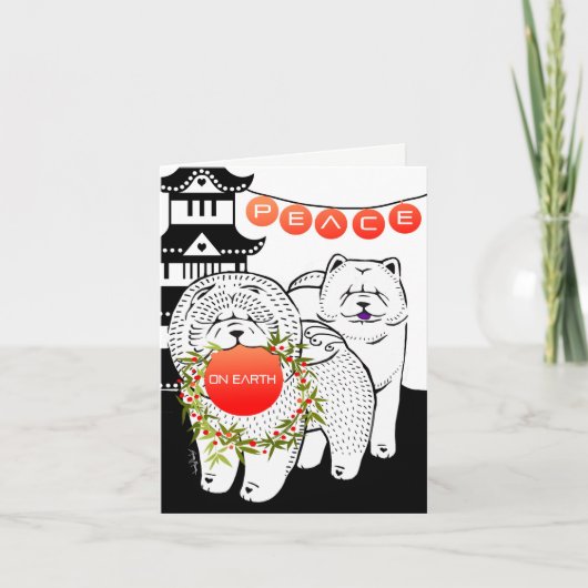 VREDE OP AARDE - Chow vakantiekaarten Feestdagen Kaart (Voorkant)