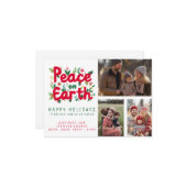 VREDE OP AARDE CUSTOM 3 FOTO Grid Kerstmis Kerstmi Kaart (Voorkant / Achterkant in situ)