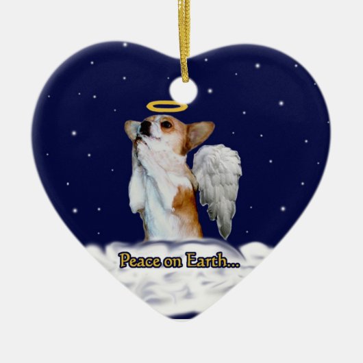 Vrede op aarde Dott Angel Heart Ornament (Voorkant)