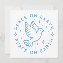 Vrede op aarde duif blauw esthetiek feestdagenkaart