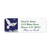 Vrede op Aarde Duif Kerstmis Etiket (Voorkant)