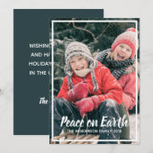 Vrede op Aarde Eenvoudige Custom Foto Kerstmis Feestdagenkaart (Voorkant / Achterkant)