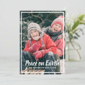 Vrede op Aarde Eenvoudige Custom Foto Kerstmis Feestdagenkaart (Staand voorkant)
