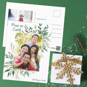 Vrede op Aarde Elegant botanische Greenerfoto Briefkaart