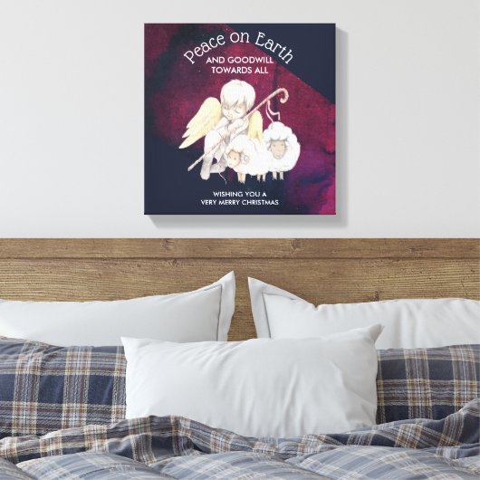 Vrede op aarde en goodwill naar Alle herders Canvas Afdruk (Insitu (Slaapkamer))