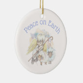 Vrede op Aarde engel Shepherd & Lambs Keramisch Ornament (Rechts)