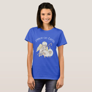 Vrede op Aarde engel Shepherd & Lambs T-shirt