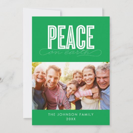 VREDE OP AARDE FAMILIEFOTO KERST FEESTDAGENKAART (Voorkant)