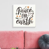 Vrede op Aarde Floral Design Canvas Afdruk (Insitu (Woonkamer))